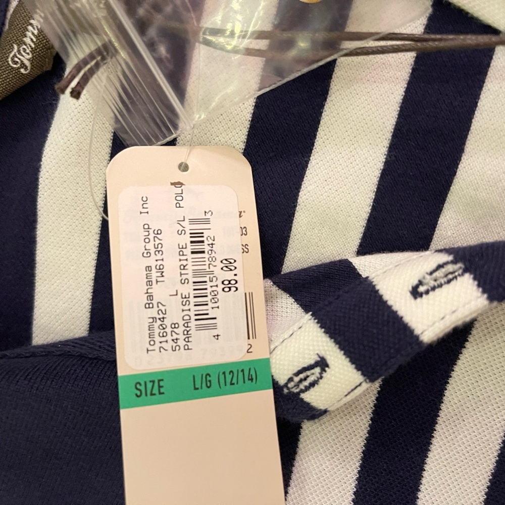 Tommy Bahama Sleeveless Stripe Polo Dress – Navy/White – Size L – NWT - Picture 6 of 8
